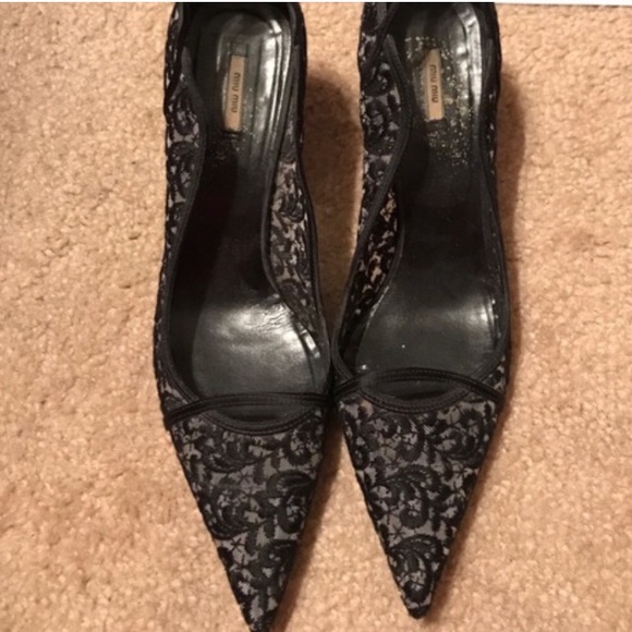 Miu Miu black lace heels - Picture 6 of 7